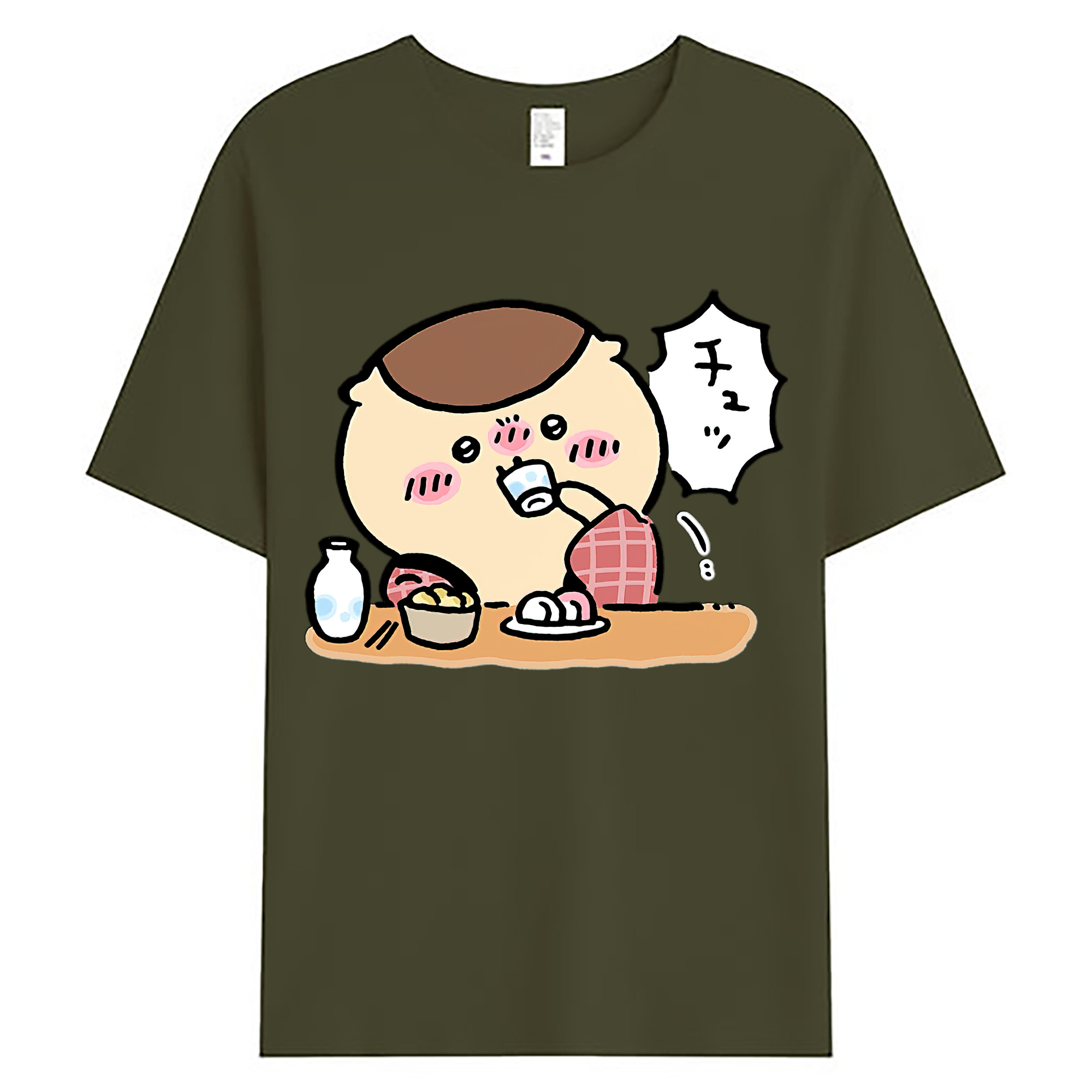（画像用） ちいかわ くりまんじゅう Chii-kawa kuri manjū 綿100％ メンズ半袖Tシャツ｜肌触りやわらか＆通気性